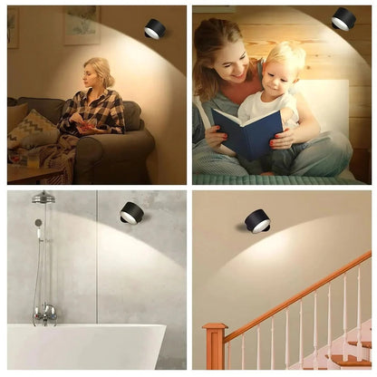 Rechargeable LED Wall Light 360 Degree Rotating Fixture