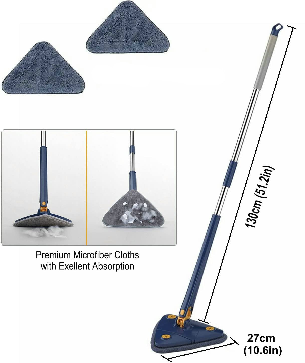 360 Degree Triangle Floor Mop for Hardwood and Tile Cleaning