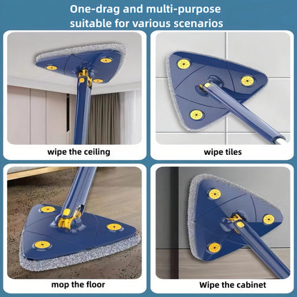360 Degree Triangle Floor Mop for Hardwood and Tile Cleaning