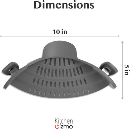 Silicone Clip-On Pasta Strainer Colander for Pots and Pans