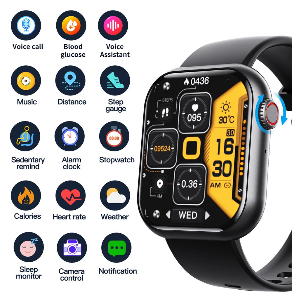 Smartwatch Blood Sugar Blood Pressure Heart Rate Sleep Monitoring
