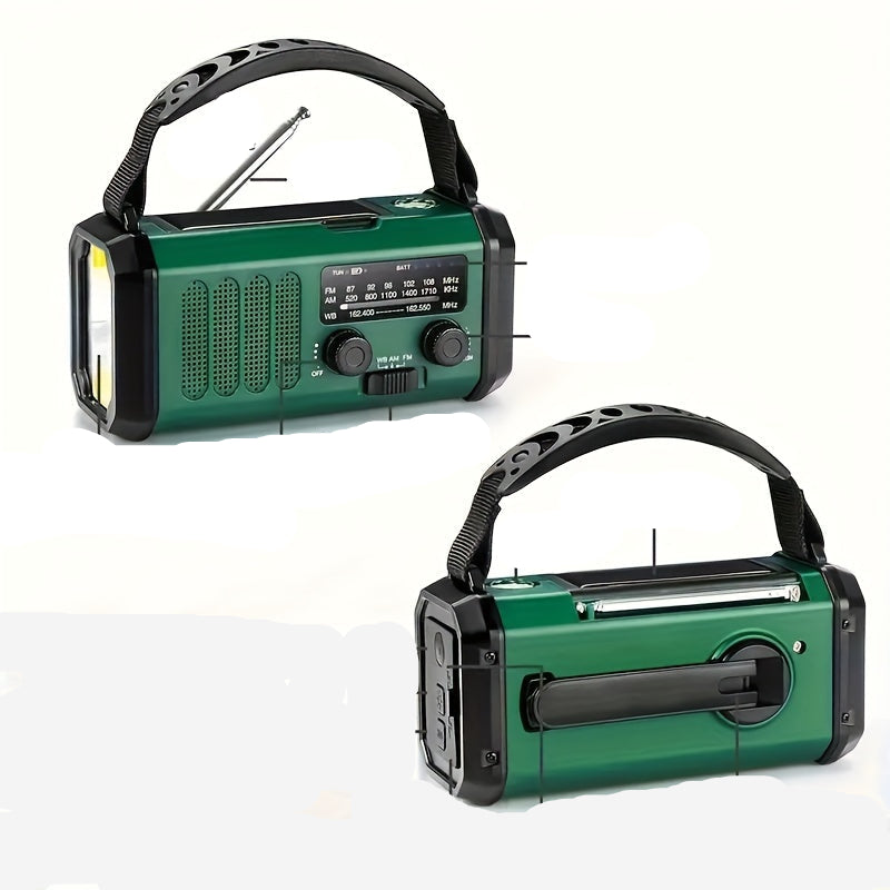 Solar Emergency Radio Power Bank with LED Lamp