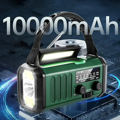 Solar Emergency Radio Power Bank with LED Lamp