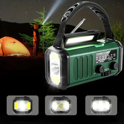 Solar Emergency Radio Power Bank with LED Lamp