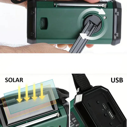 Solar Emergency Radio Power Bank with LED Lamp