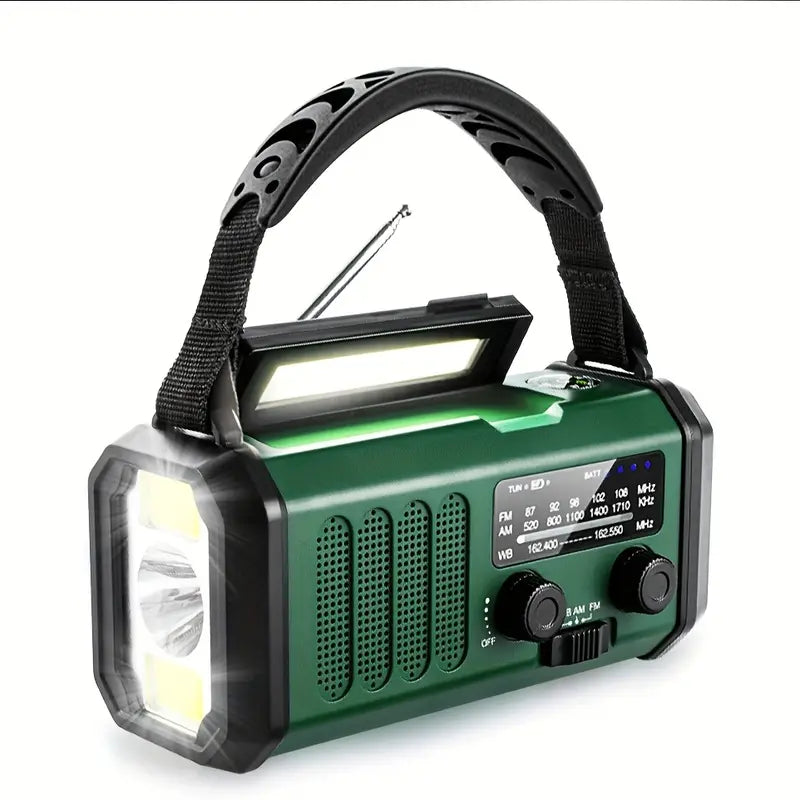Solar Emergency Radio Power Bank with LED Lamp