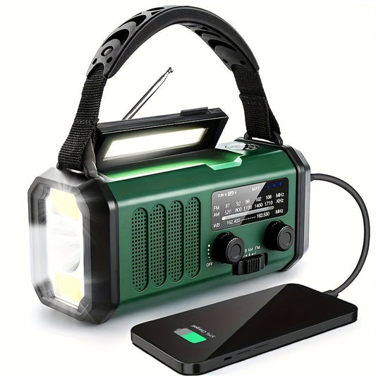 Solar Emergency Radio Power Bank with LED Lamp