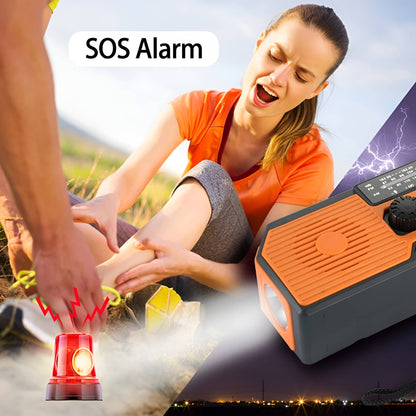 Solar Hand Crank Emergency Radio USB Flashlight