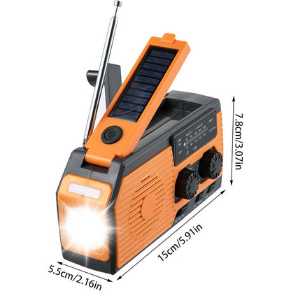 Solar Hand Crank Emergency Radio USB Flashlight