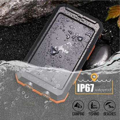 Solar Power Bank Waterproof Charger Torch