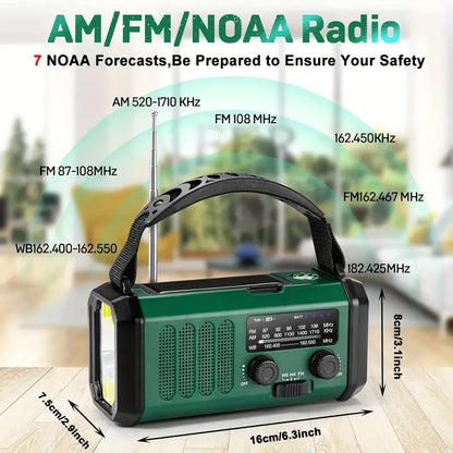 Solar Emergency Radio Flashlight Hunting Gear