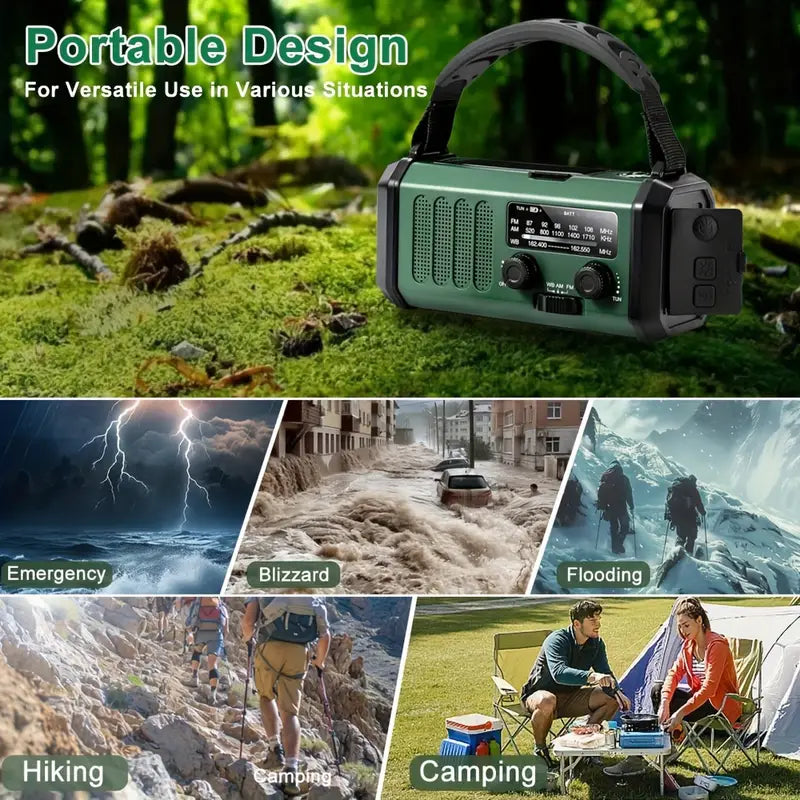 Solar Emergency Radio Flashlight Hunting Gear