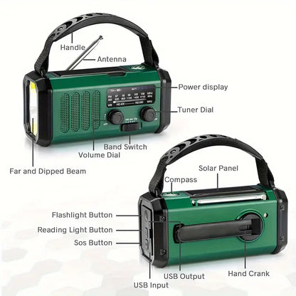 Solar Emergency Radio Flashlight Hunting Gear