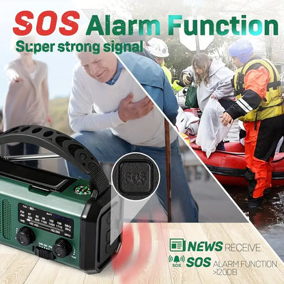 Solar Emergency Radio Flashlight Hunting Gear