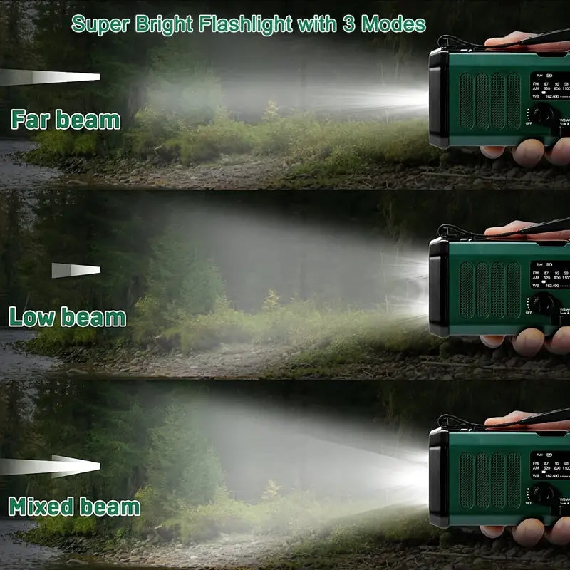 Solar Emergency Radio Flashlight Hunting Gear