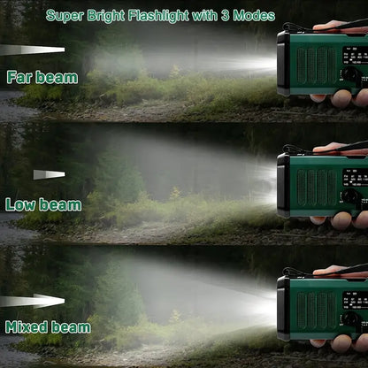 Solar Emergency Radio Flashlight Hunting Gear