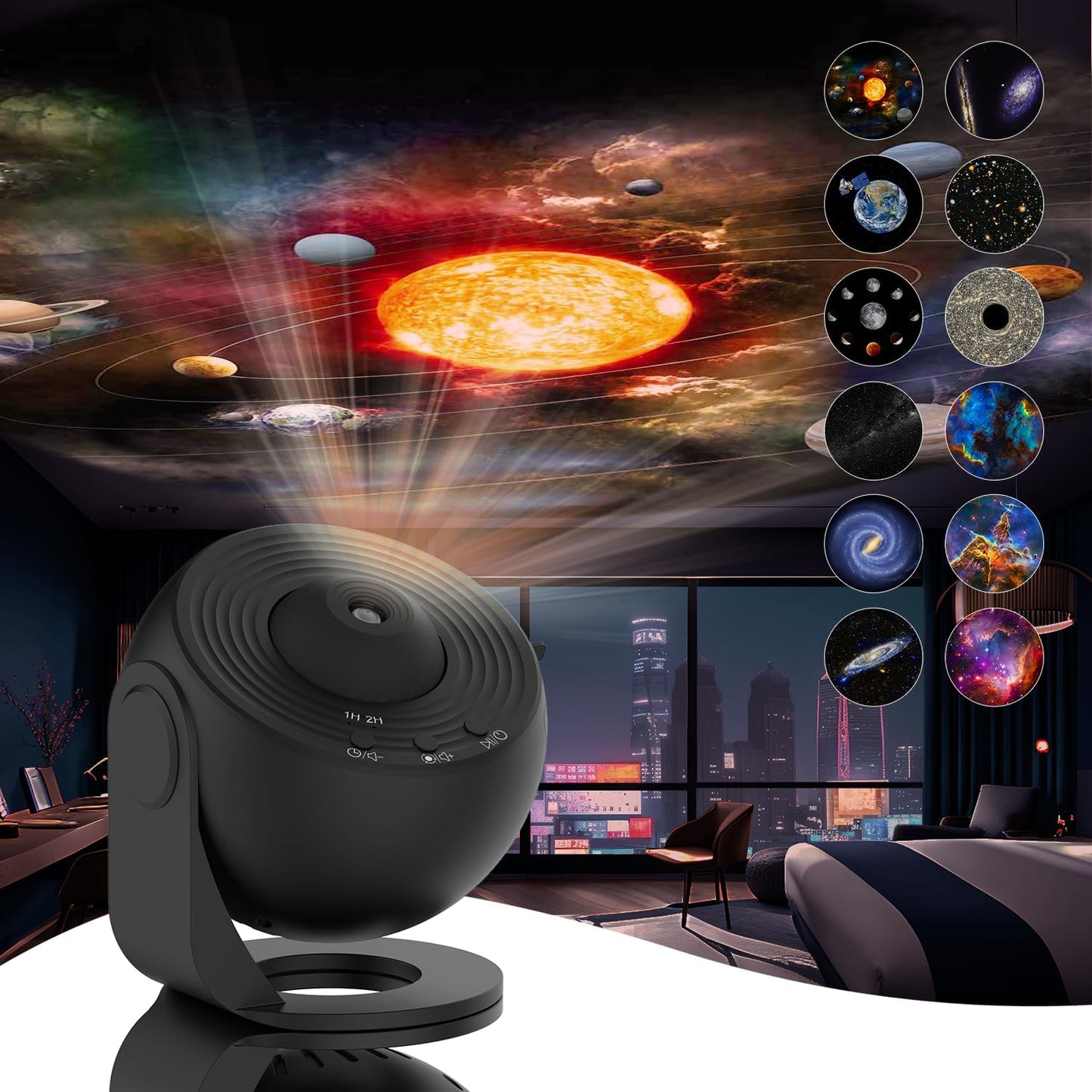 Galaxy Projector with 12 Effects LED Night Light