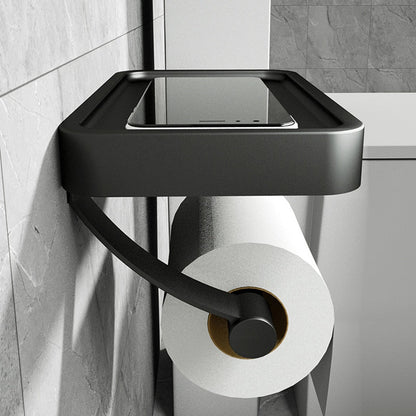 Toilet Roll Holder with Shelf Storage