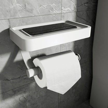 Toilet Roll Holder with Shelf Storage