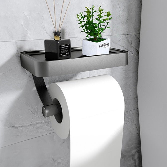 Toilet Roll Holder with Shelf Storage
