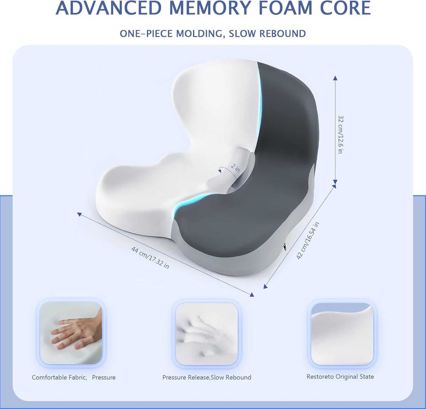 Truck Seat Cushion Memory Foam Lumbar Support