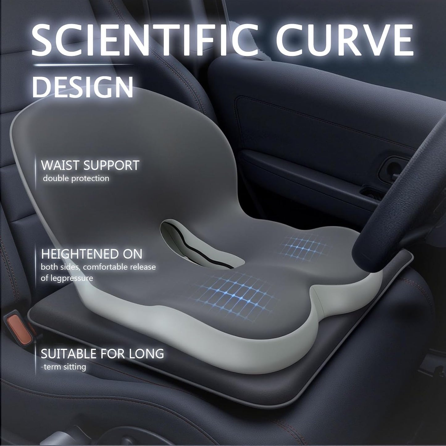 Truck Seat Cushion Memory Foam Lumbar Support