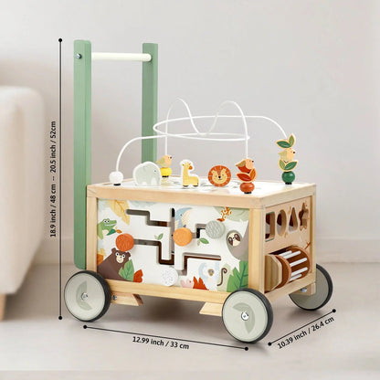 Adjustable Wooden Baby Push Walker