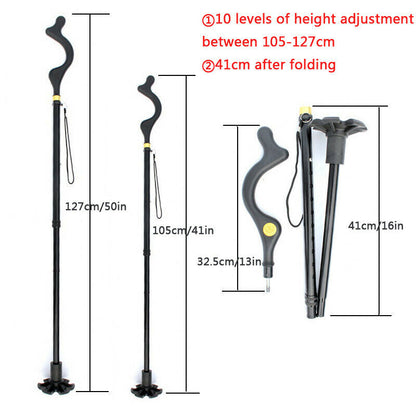 Walking Stick Adjustable Cane Ergonomic Grip Lightweight