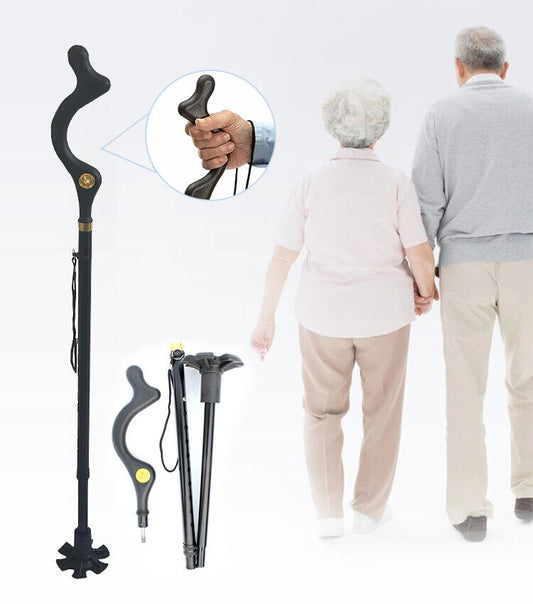 Walking Stick Adjustable Cane Ergonomic Grip Lightweight