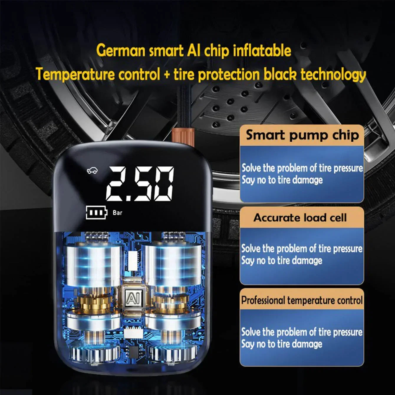 Wireless Car Air Compressor Digital Display