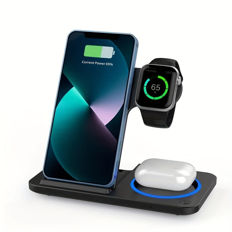 3 in 1 Wireless Charger Station for iPhone AirPods Apple Watch