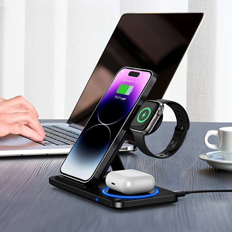3 in 1 Wireless Charger Station for iPhone AirPods Apple Watch