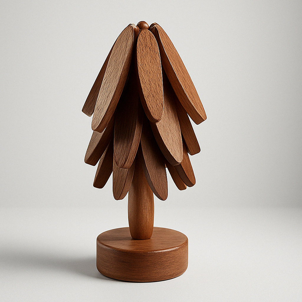 Wood Coasters Set Rustic Handmade Circular Table Accessories