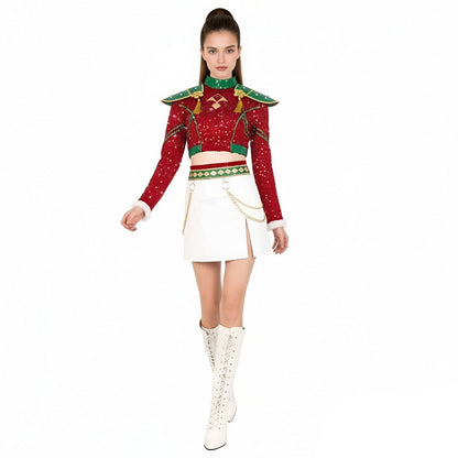 Xmas Pop Idol Costume Party Dress Holiday Outfit